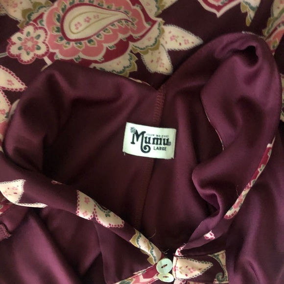 Show Me Your Mumu Tess Paisley Tie Neck Mini Dress Wine Red size Medium - Picture 5 of 9